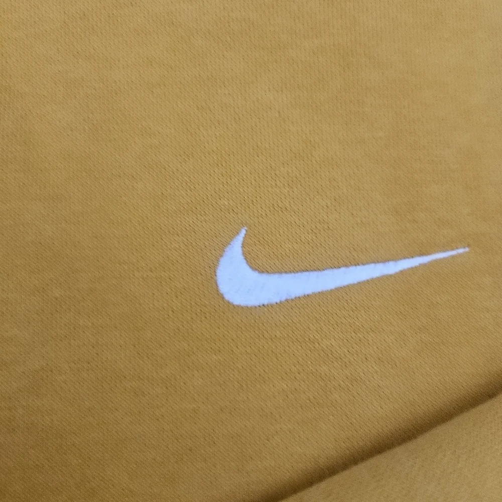 NIKE Mens‎ Size Large Club Fleece Pullover Hoodie Yellow With White Swoosh